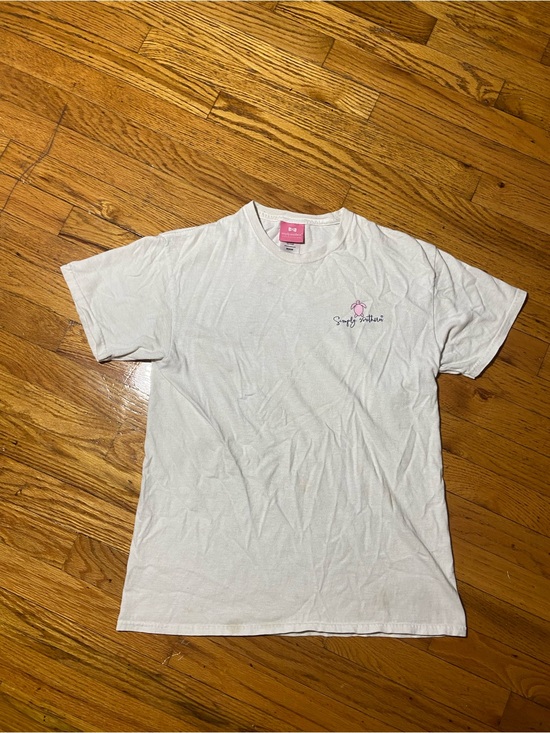 Simply Southern Tops - Simply Southern White Tee with Pink Chest Graphic